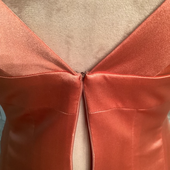 Karen Millen Peach Pink Bodycon Jewelled Peach Dress - Picture 9 of 12